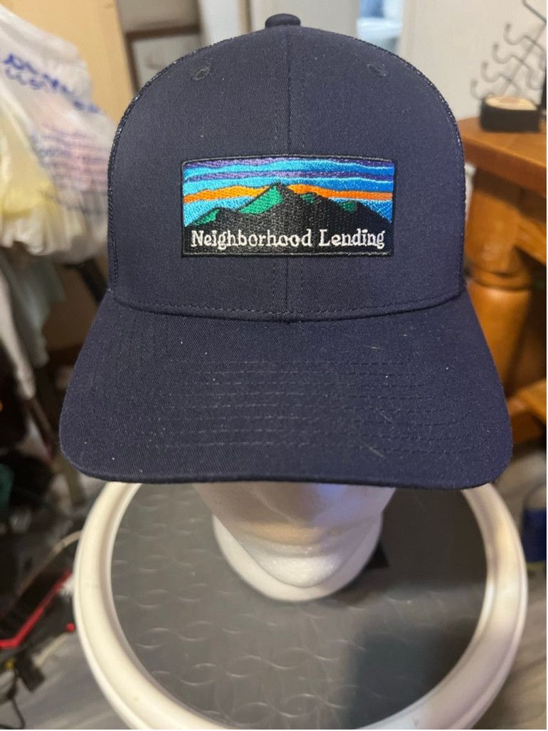 The Unbranded Brand Men's Navy Blue Trucker Hat with Neighborhood Lending Size ONE SIZE - 1 Thumbnail