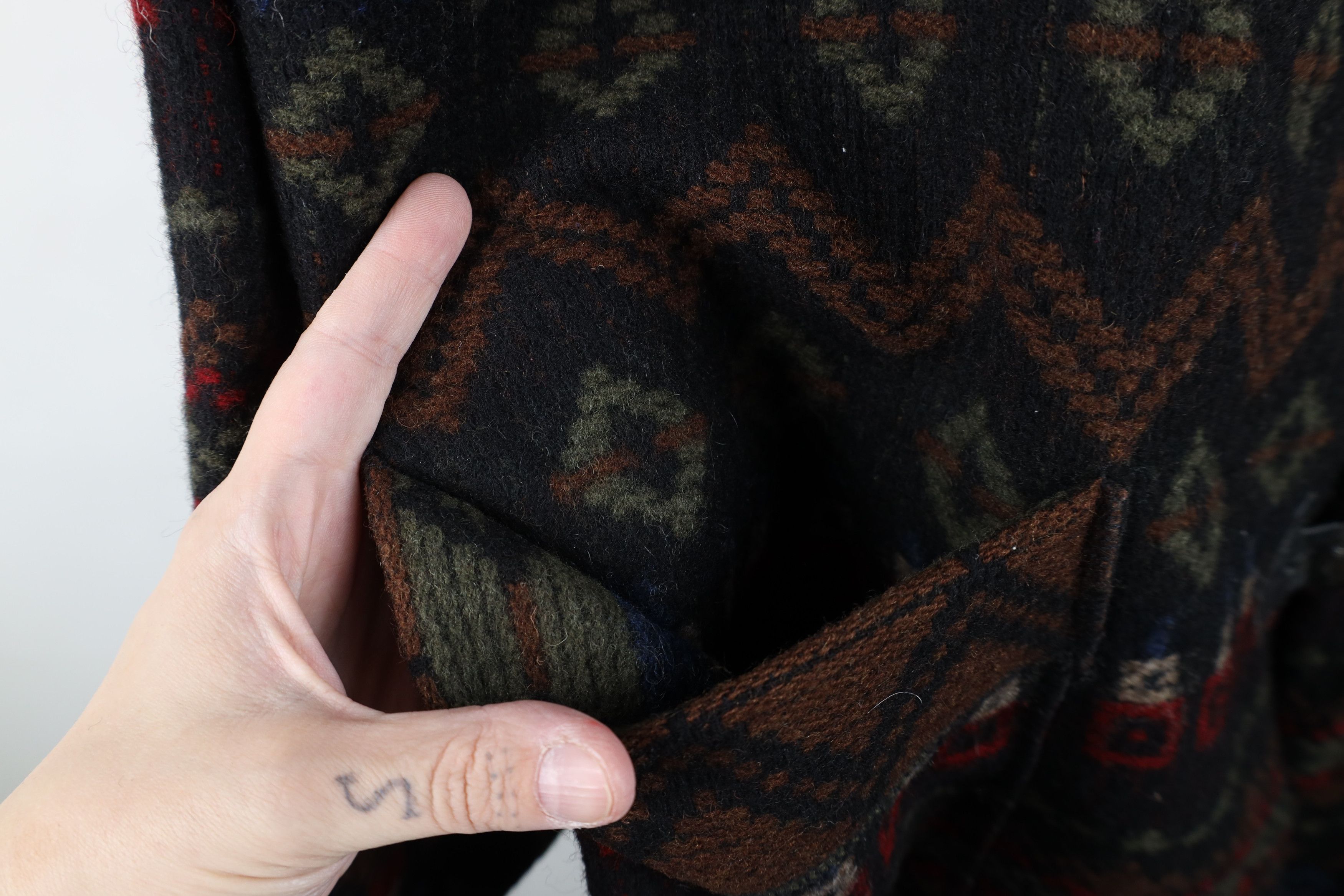 Vintage Vintage 90s Streetwear Southwestern Hooded Long Jacket USA Size L / US 10 / IT 46 - 8 Thumbnail