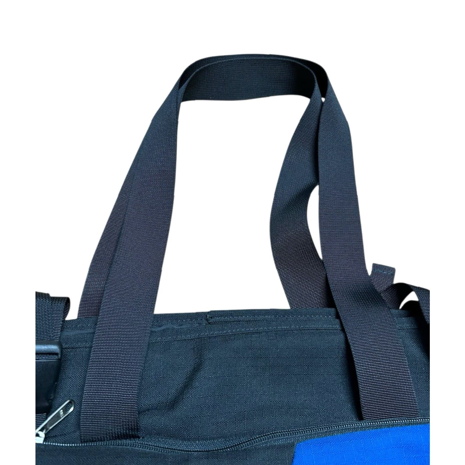 Vintage Columbia Black & Blue Tote Bag Shoulder Outdoors School Weekend Bag Padded Ladies Large Blue Black Size ONE SIZE - 6 Thumbnail