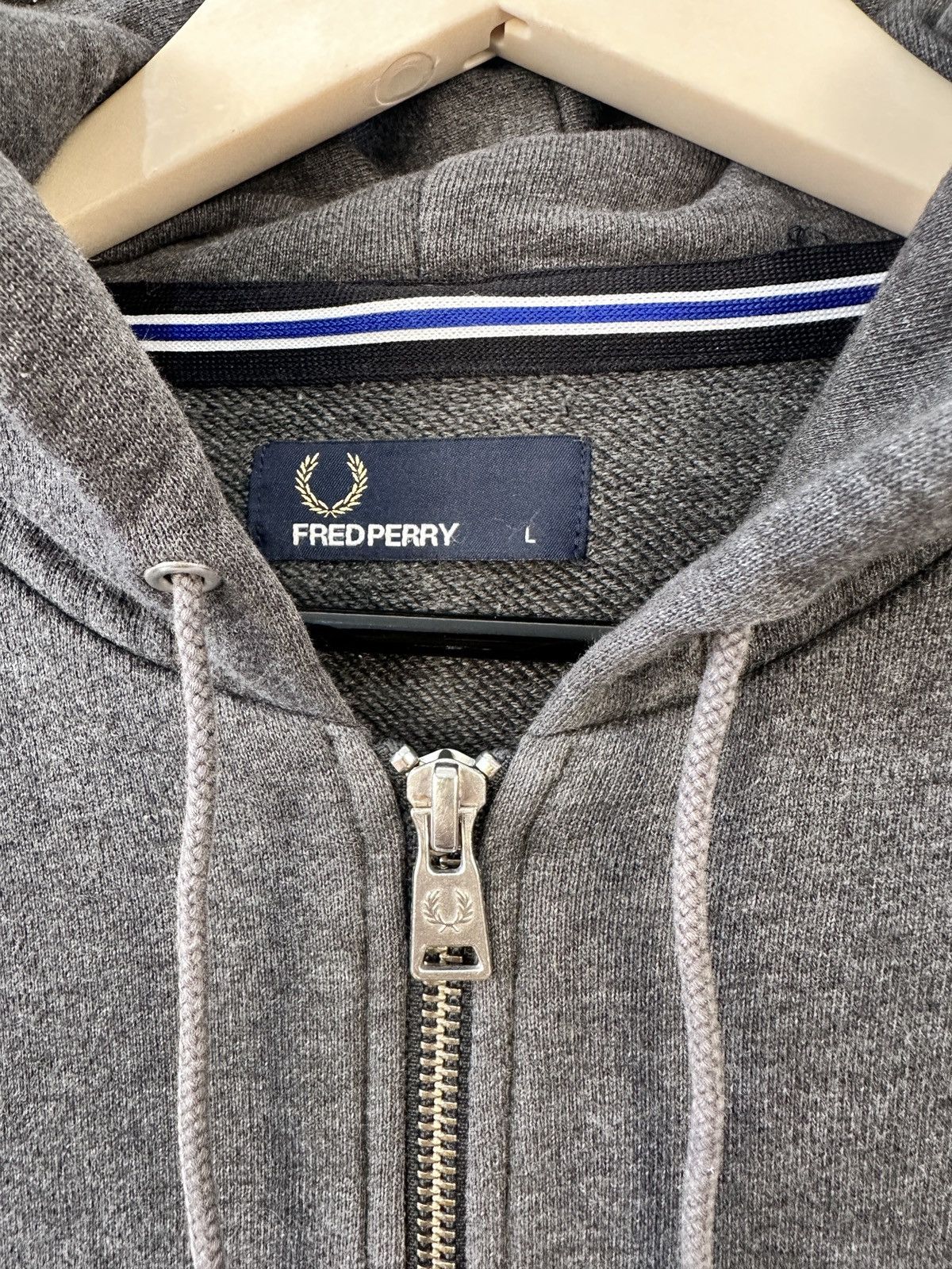 Fred Perry Fred Perry Men's Full Zip Hoodie Grey Size Large L Size US L / EU 52-54 / 3 - 6 Thumbnail