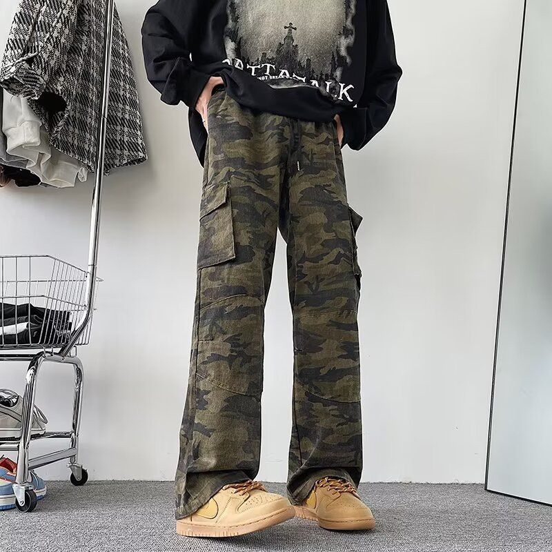 Japanese Brand × Jean Retro camouflage straight leg wide leg jeans Size US 32 / EU 48 - 6 Thumbnail