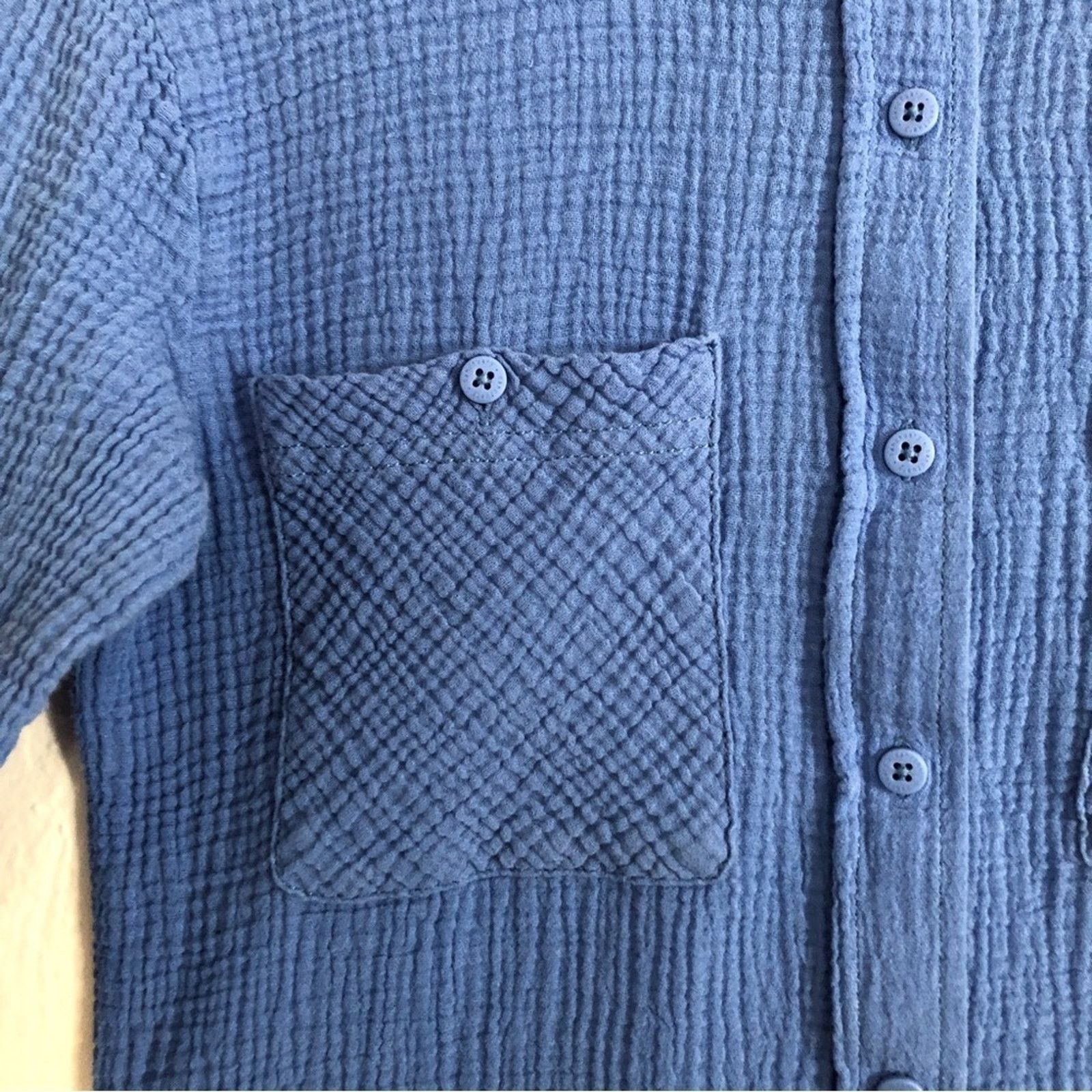 Anthropologie Anthropologie Sanctuary Boyfriend Shirt Blue Cotton Top Size XS / US 0-2 / IT 36-38 - 4 Thumbnail