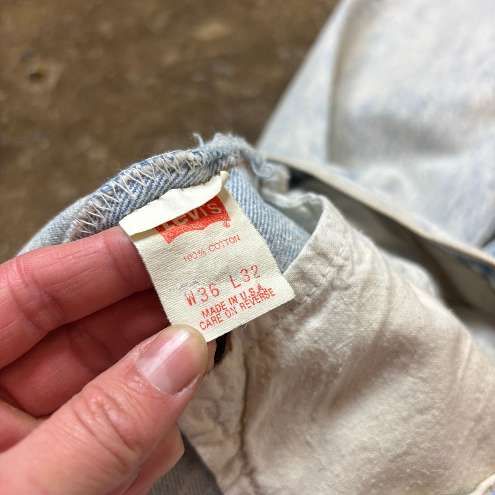Levi's × Vintage VTG 80s Levi's 501 Straight Acid Wash Jeans 36x32 (34x27.5) Size US 34 / EU 50 - 11 Thumbnail