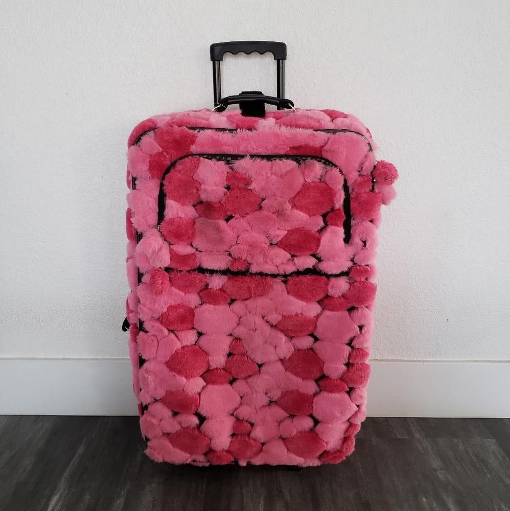Designer Pink Faith Knight Faux Fur Poofball Luggage Size ONE SIZE - 2 Thumbnail