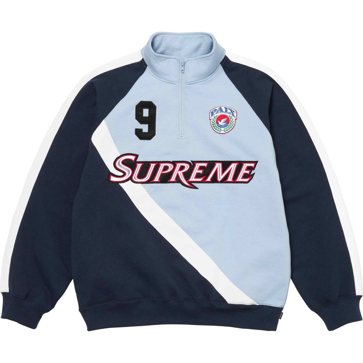 image of Supreme Equipé Half Zip Sweatshirt in Blue, Men's (Size 2XL)