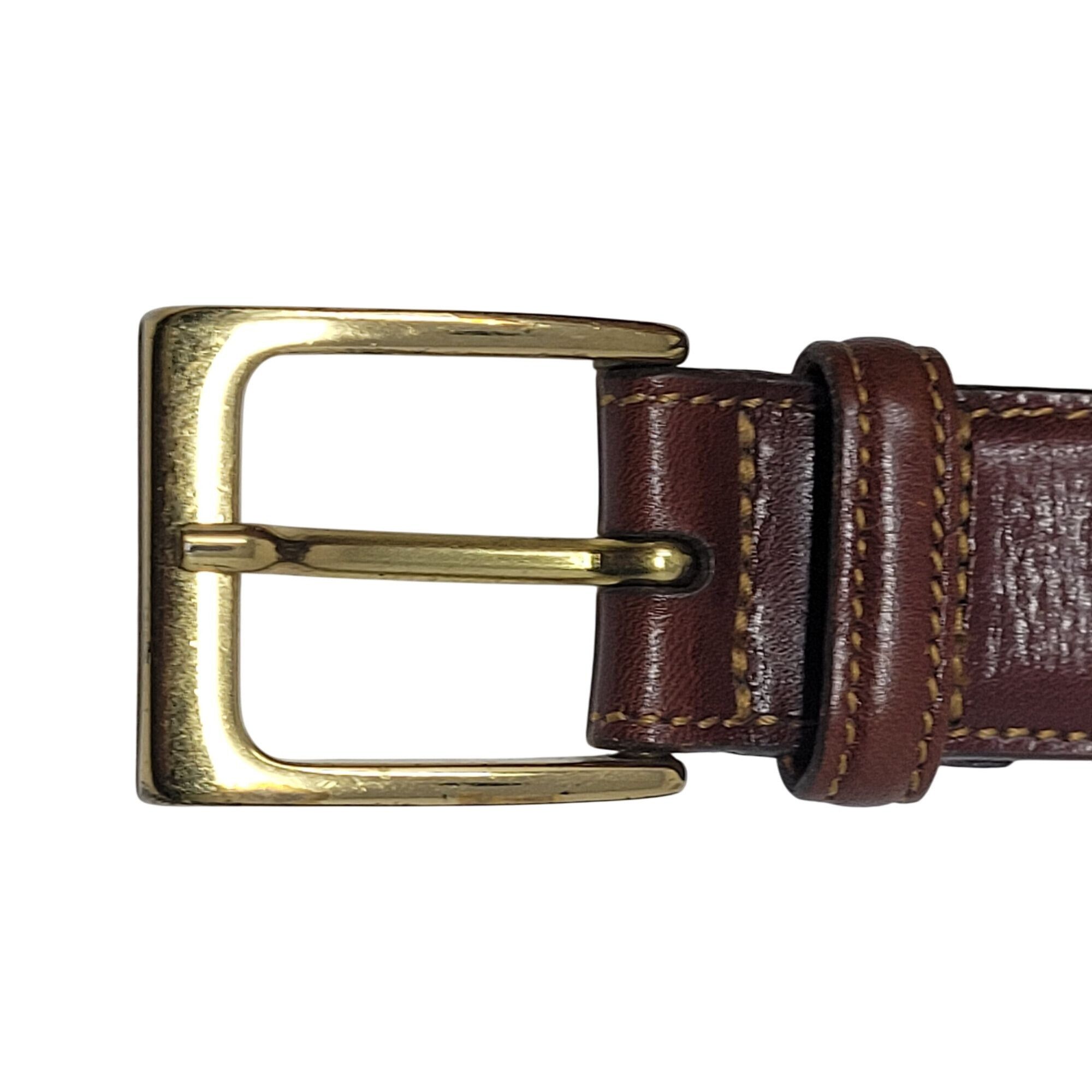 Trafalgar Trafalgar Handcrafted Cortina Leather Belt Gold Buckle 40" C Size 40 - 2 Thumbnail