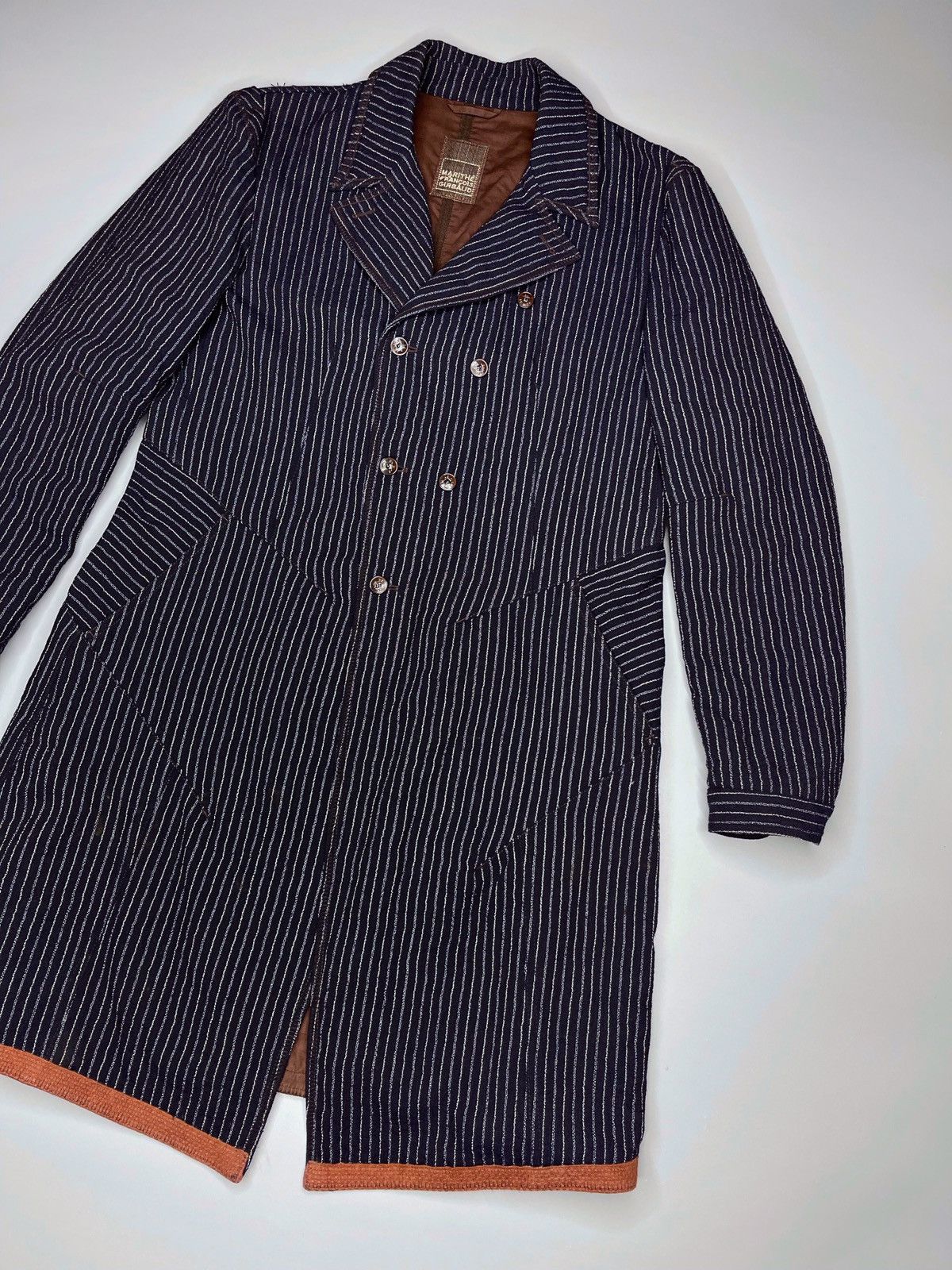 Marithe + Francois Girbaud Marithe Francols Girbaud Hickory Asymmetric Denim Jacket Size US M / EU 48-50 / 2 - 2 Thumbnail