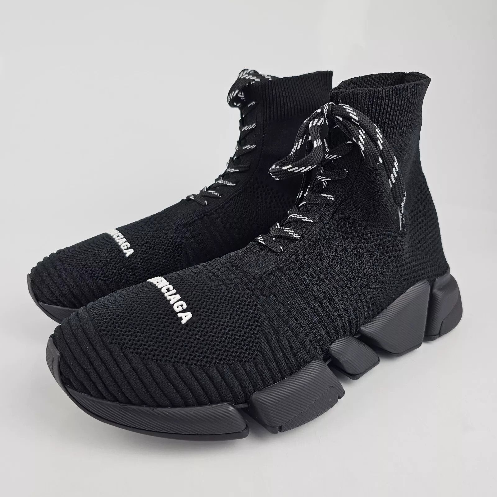 Balenciaga Speed 2 Men's Black Laced Sneakers New
