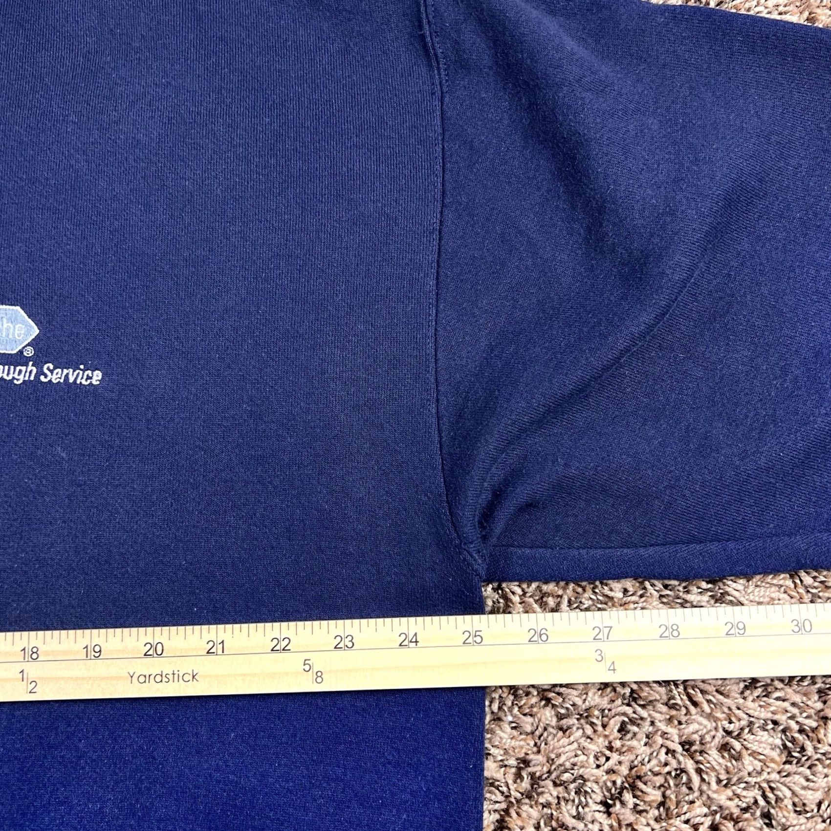 Delta VINTAGE Delta Sweatshirt Shirt Mens 90s Navy Blue Crewneck Embroidered XL 50/50 Elevated 90s Vintage Decade Theme Hemmed Continuous Size US XL / EU 56 / 4 - 6 Thumbnail