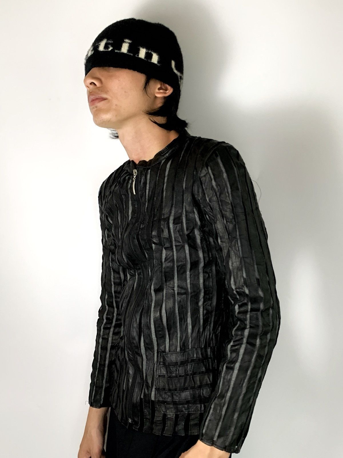 Le Grande Bleu (L.G.B.) 80/90s leather hybrid fishnet jackets Size S / US 4 / IT 40 - 14 Thumbnail