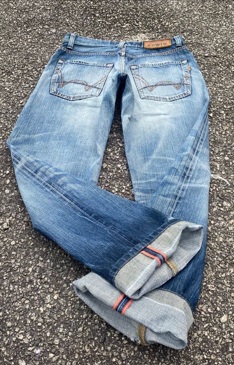 Edwin Vintage Edwin Selvegde Redline Distressed Denim Size US 31 - 15 Thumbnail