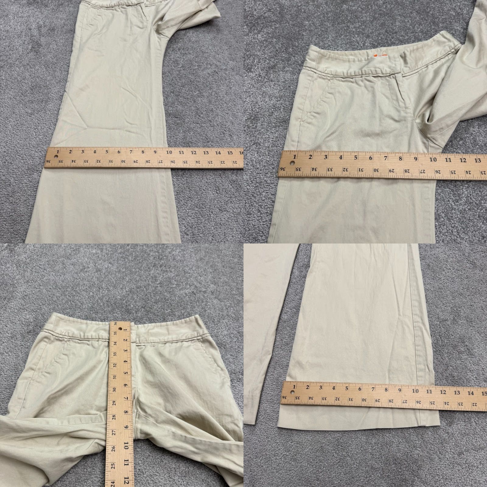 BCBGeneration BCBGeneration Wide Leg Chino Pants Women 0 Beige Mid Rise Cotton Stretch Casual Workwear Size 25" / US 0 / IT 36 - 10 Thumbnail