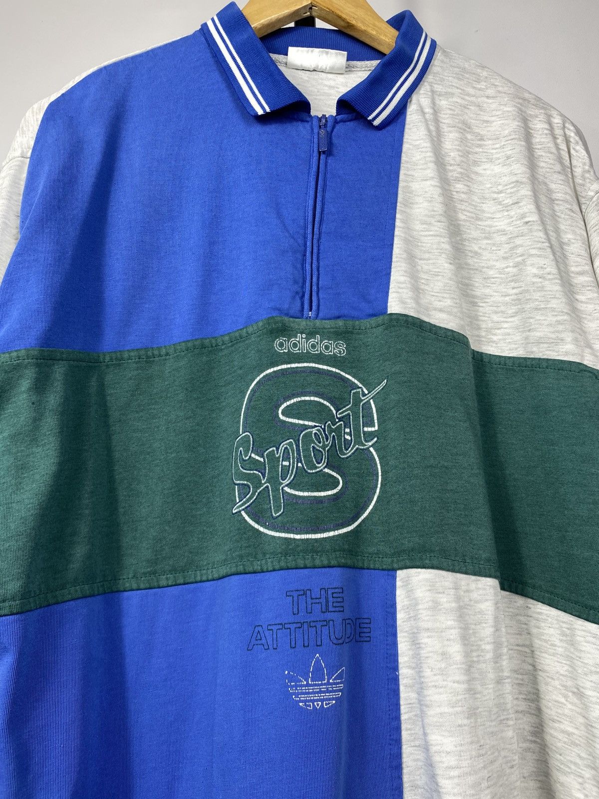 Adidas × Vintage 💥Vintage Adidas Big Logo Longsleeve Rugby Polo Shirt 90s y2k Size US L / EU 52-54 / 3 - 3 Thumbnail