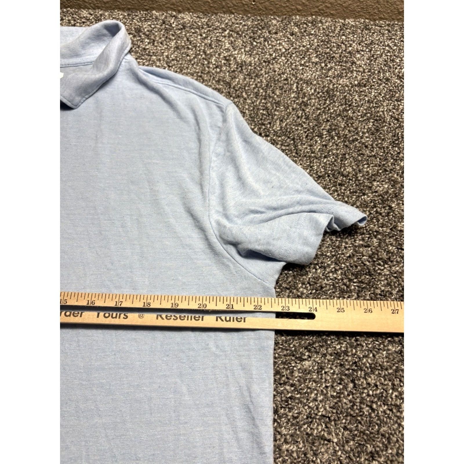 Banana Republic Banana Republic Polo Shirt Mens XL Blue Linen Blend Short Sleeve Collared Preppy Luxury Resort Regular Shirt Size US XL / EU 56 / 4 - 5 Thumbnail