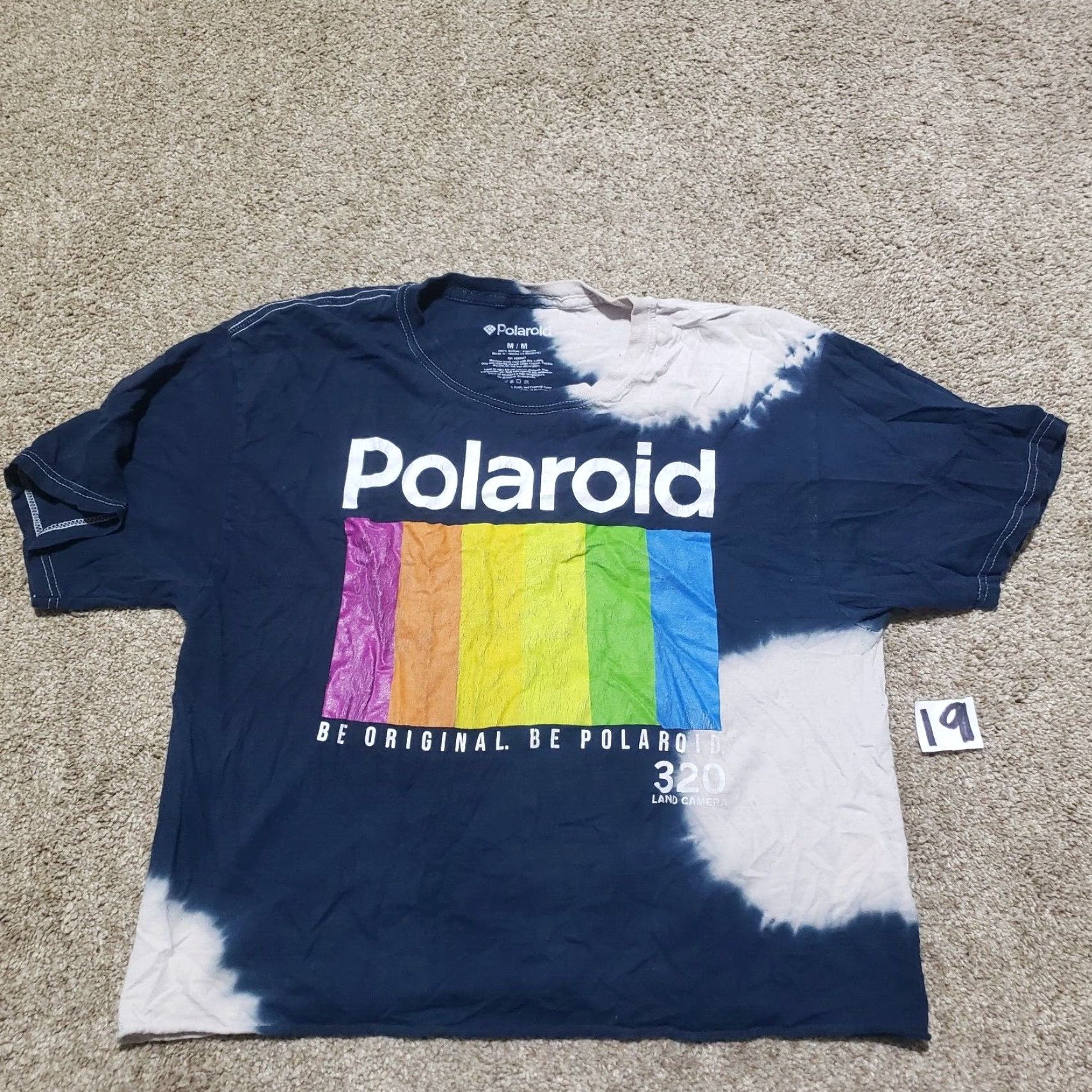Polaroid Polaroid Shirt Adult M Bleached Tie Dye Cropped Logo Multicolor 90s Retro Womens M Size M / US 6-8 / IT 42-44 - 2 Thumbnail