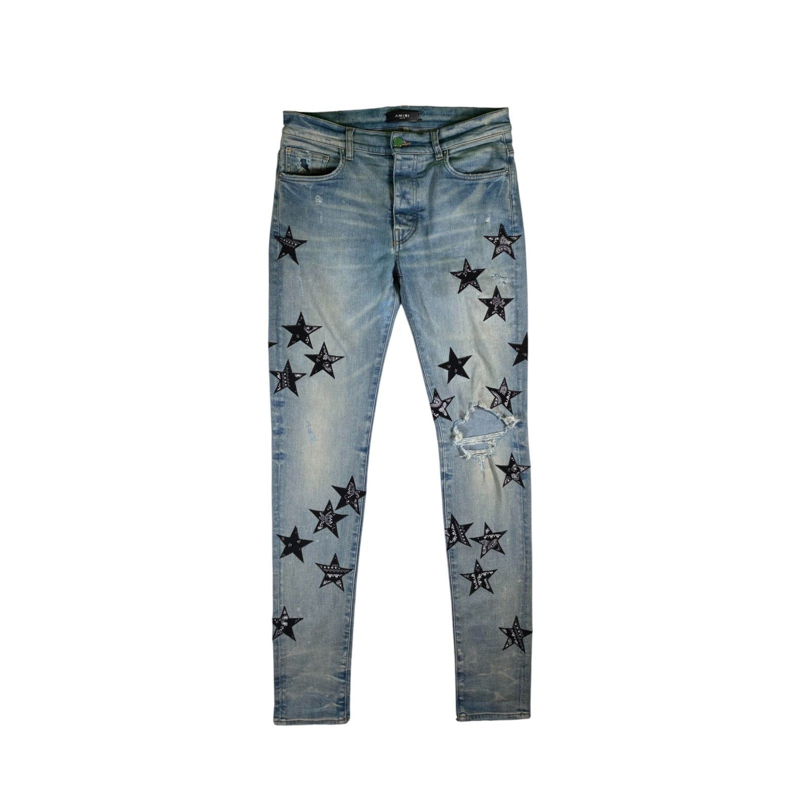 Amiri Amiri Star Paisley Light Wash Jeans Size US 32 / EU 48 - 1 Thumbnail