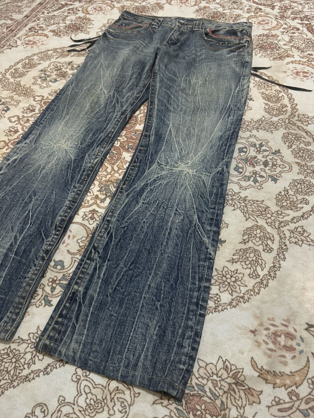 Japanese Brand × Vintage × semanticdesign Vintage Semantic Design Japan Flare Jeans Size US 33 - 3 Thumbnail