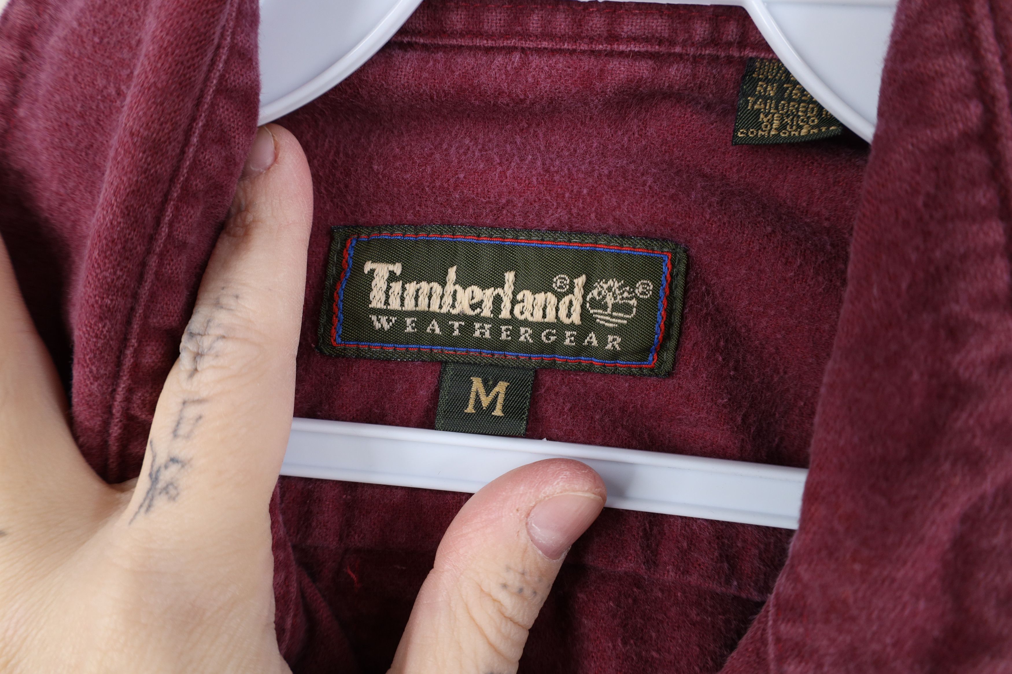 Timberland Vintage 90s Timberland Chamois Cloth Button Shirt Red Size US M / EU 48-50 / 2 - 7 Thumbnail