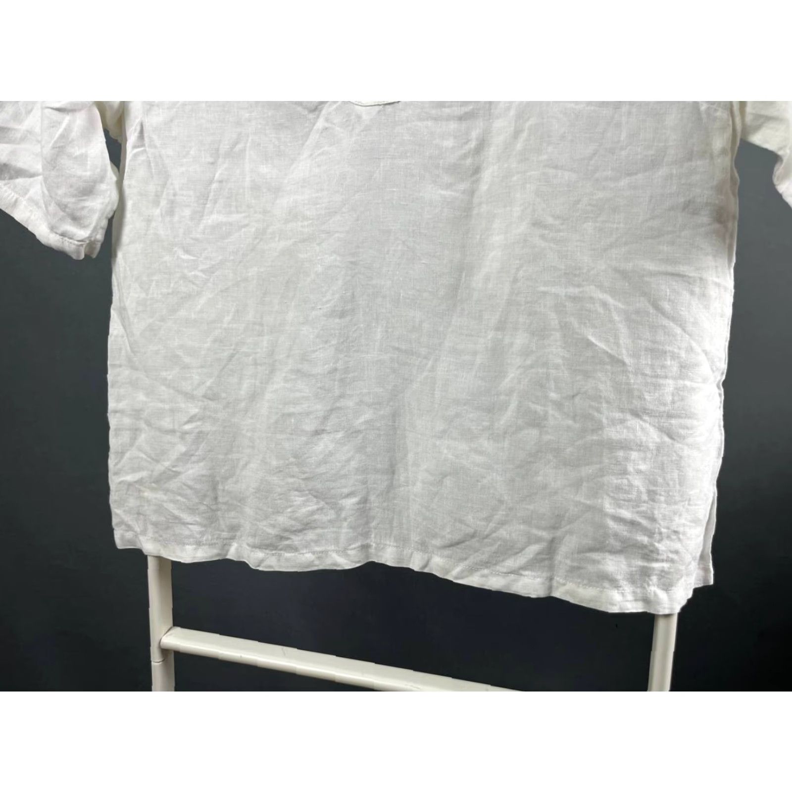 Vintage Toast Blouse Shirt Womens Size 14 White Linen Short Sleeve V-Neck Pullover Semi Sheer Casual Top Size XL / US 12-14 / IT 48-50 - 7 Thumbnail