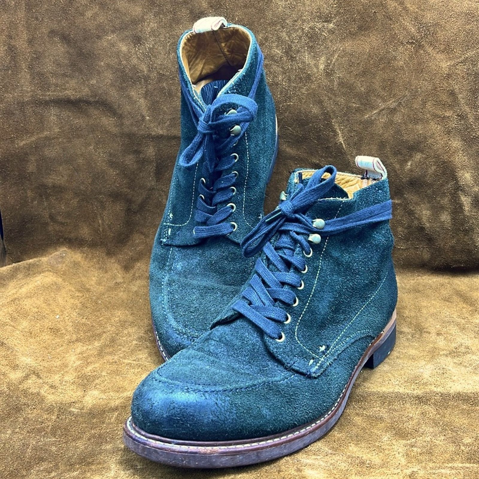 Rag & Bone Rag & Bone Green Suede Rugged Ankle Boots Size US 10.5 / EU 43-44 - 3 Thumbnail