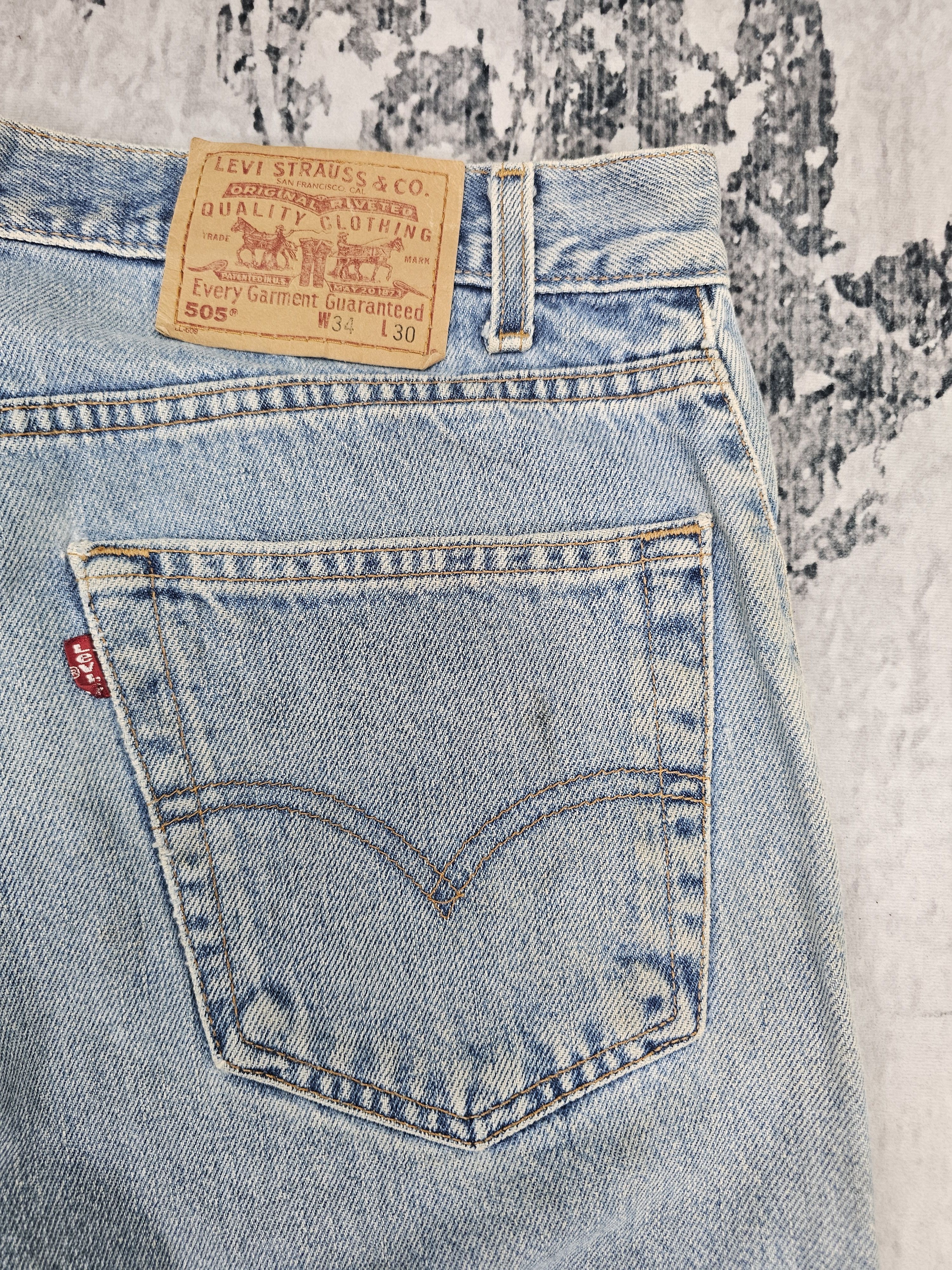 Levi's Vintage Clothing Vtg 90's LEVIS 505 Regular Fit Stain Blue Jeans L0560 Size US 34 / EU 50 - 11 Thumbnail