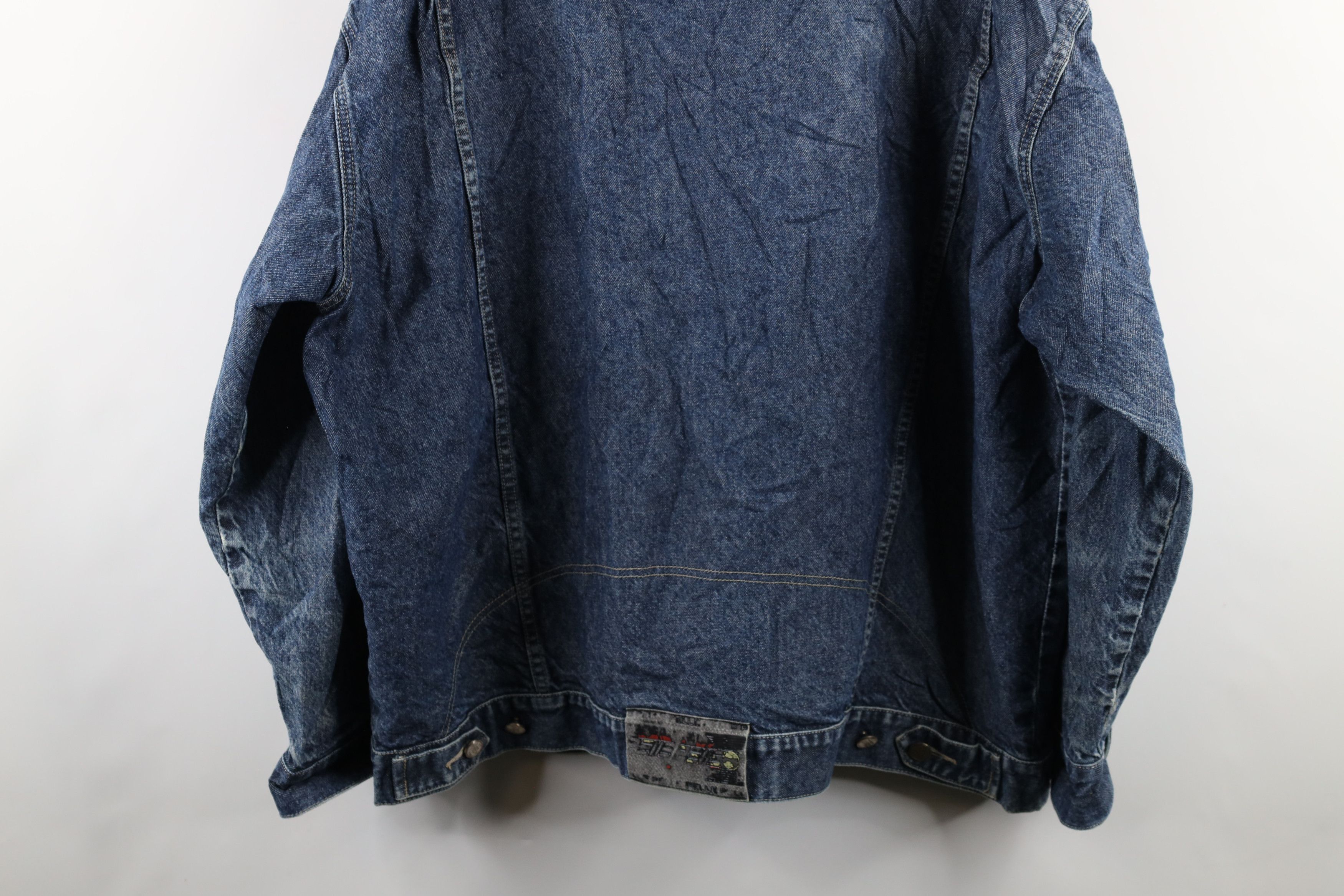 Pelle Pelle × Vintage Vintage Pelle Pelle Spell Out Denim Jean Trucker Jacket Size US XXL / EU 58 / 5 - 15 Thumbnail
