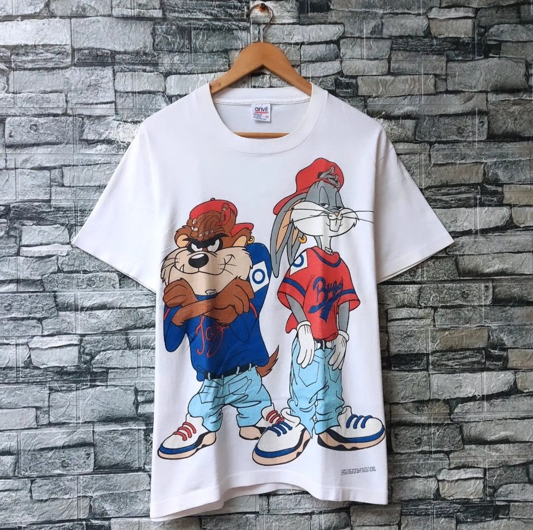 Cartoon Network Vtg 90s 1992 Looney Tunes Taz&Bugs Bunny Hip Hop Character Size US M / EU 48-50 / 2 - 1 Thumbnail