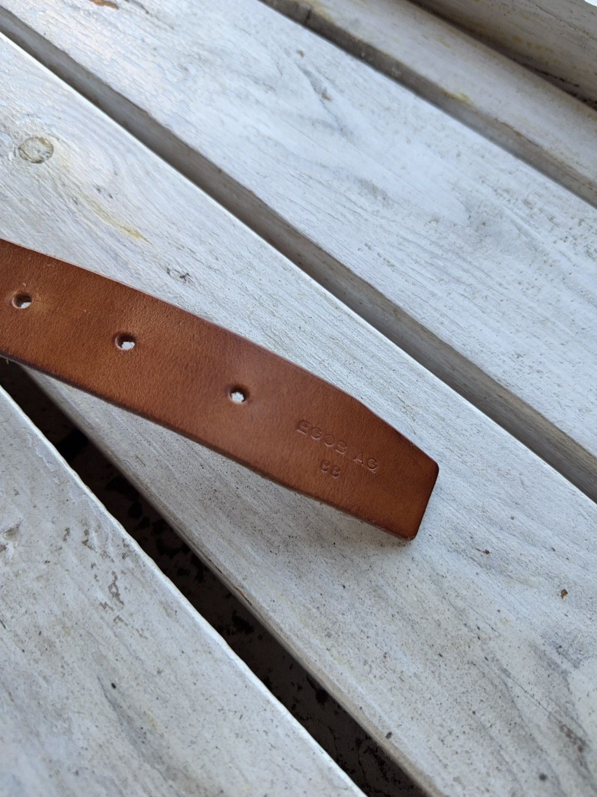 Japanese Brand Vintage 00s Western Cowboy Brown Leather Belt Minimal Buckle Size ONE SIZE - 8 Thumbnail