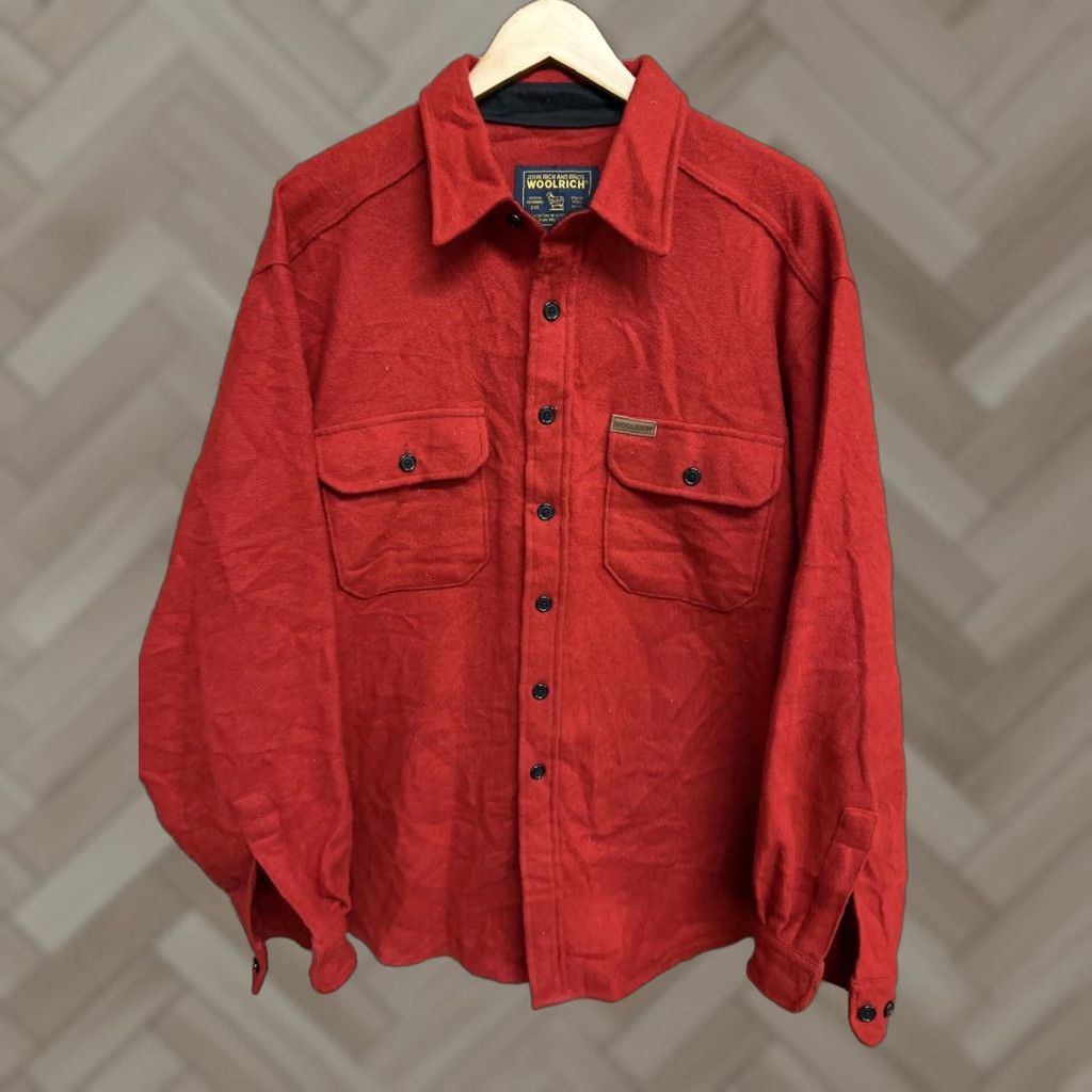 Vintage VINTAGE Woolrich Flannel Shirt XL Red 80s Wool Shacket Button-Up Shirt Mens Size US XL / EU 56 / 4 - 1 Thumbnail