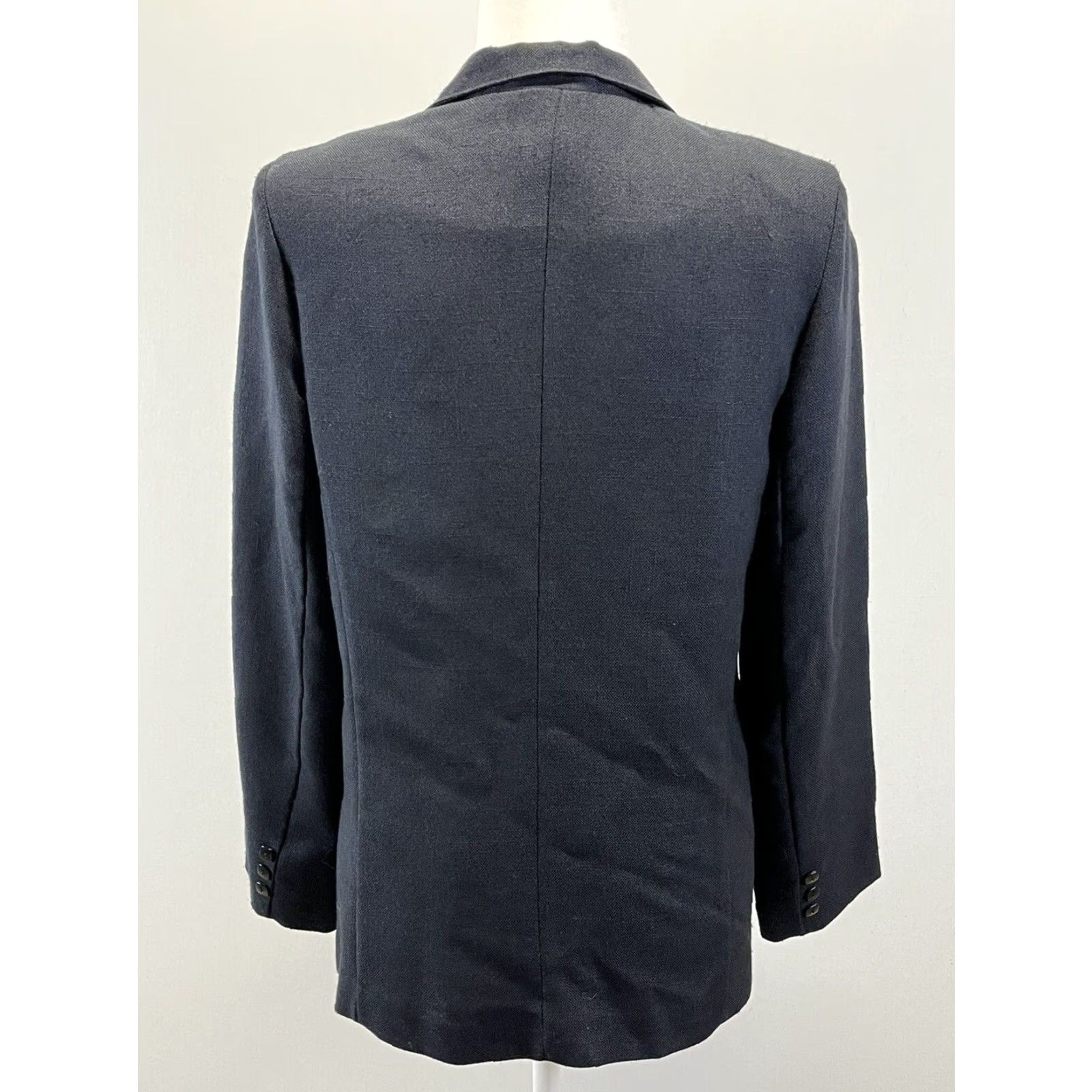 Vintage VINTAGE Diane Rich California Linen Women's Blazer Jacket M Black 70s Size M / US 6-8 / IT 42-44 - 2 Thumbnail