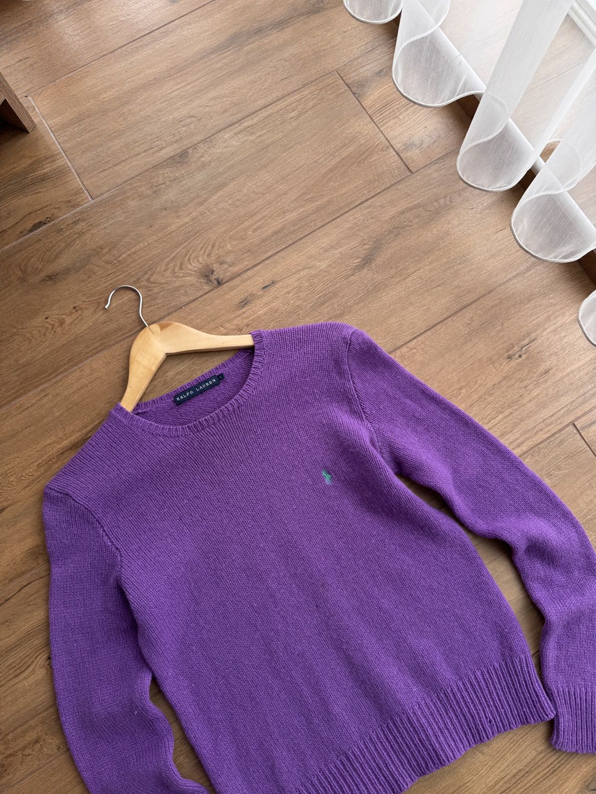 Polo Ralph Lauren × Ralph Lauren × Vintage Vintage Ralph Lauren W' Merino Wool Purple Sweater Size S / US 4 / IT 40 - 4 Thumbnail