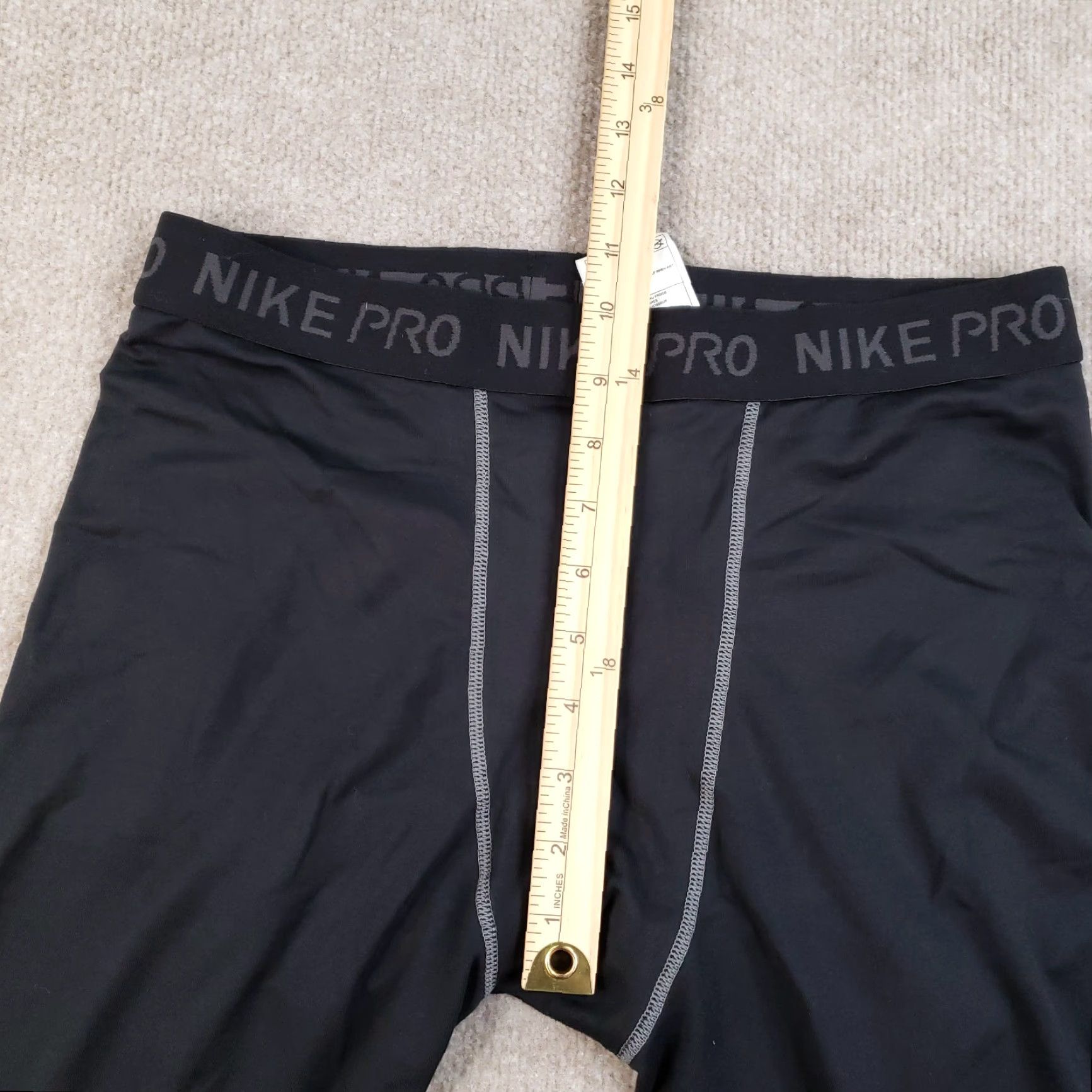 Nike VINTAGE Nike Pro Compression Pants Mens XL Black Base Layer Tights Stretch Sports Size US 36 / EU 52 - 6 Thumbnail