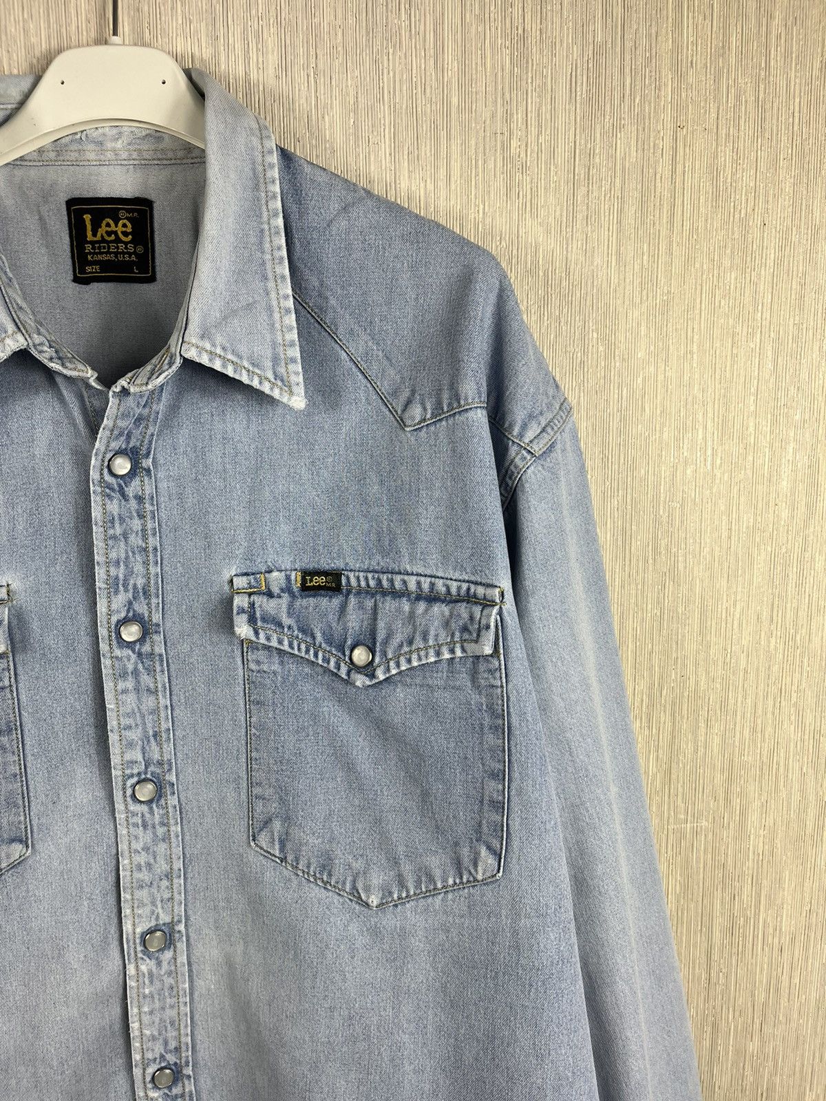 Lee × Vintage Vintage Lee Riders distressed denim thrashed cowboy shirt Size US L / EU 52-54 / 3 - 3 Thumbnail