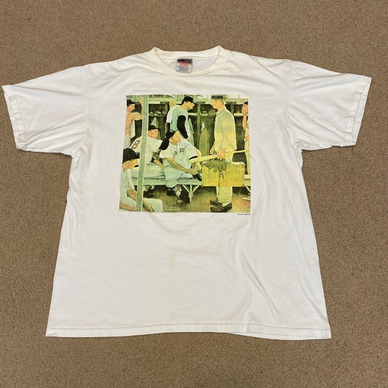 image of Norman Rockwell “The Rookie” Art Shirt in White, Men's (Size XL)