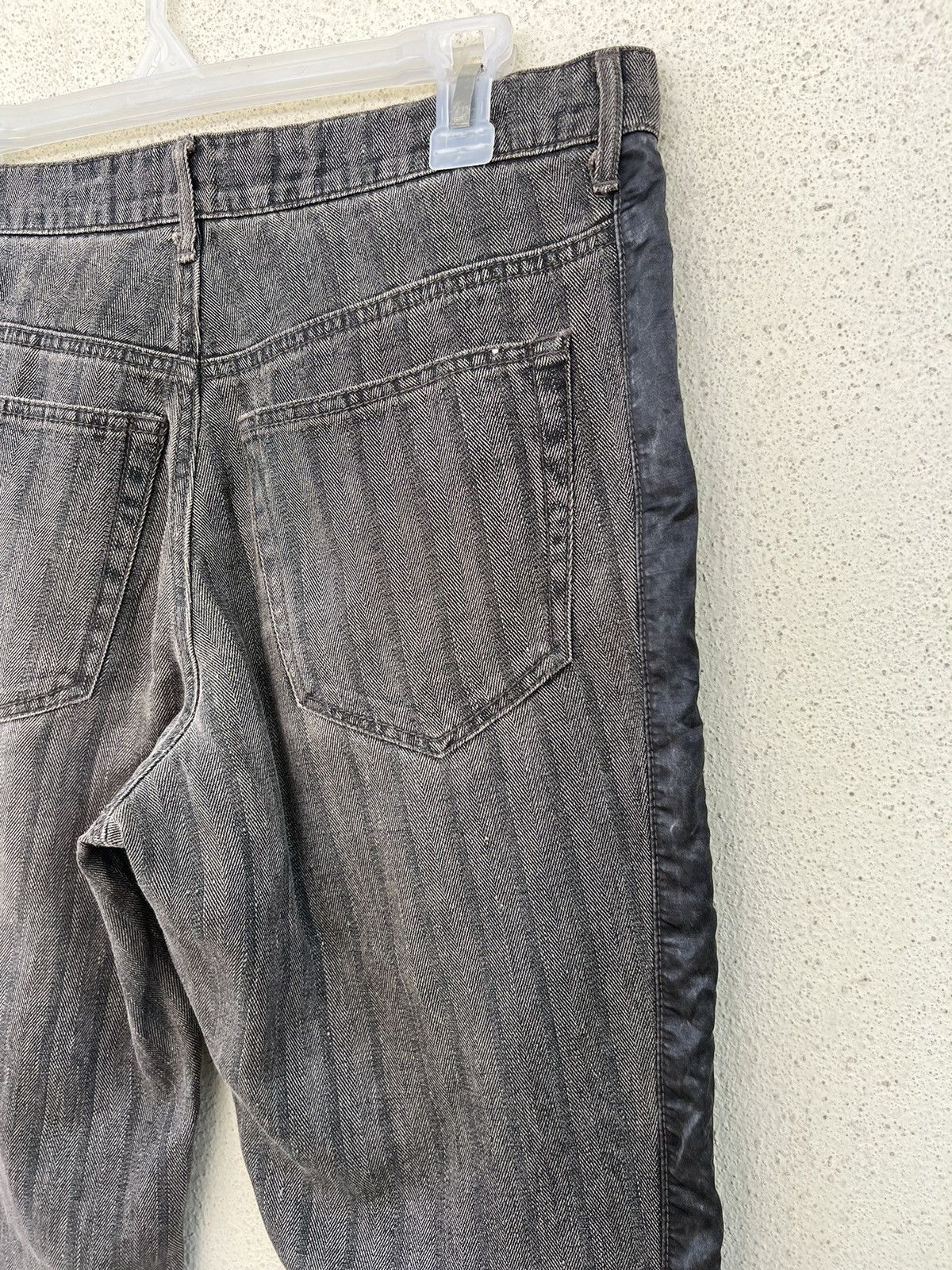 Kiminori Morishita Vintage Halb Japan Faded Border Stripe HBT Hem Flare Pant Size US 31 - 19 Thumbnail