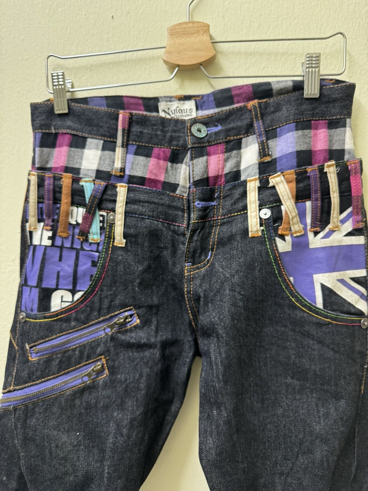 Japanese Brand × Vintage Vintage Nylaus Double Waist Denim Pants Size US 31 - 3 Thumbnail