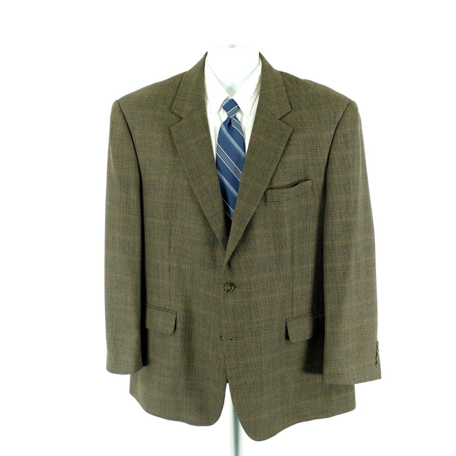 Jos. A. Bank Jos A Bank Thick Wool Green Blue Brown Check Windowpane 2 Bu Size 44R - 5 Thumbnail
