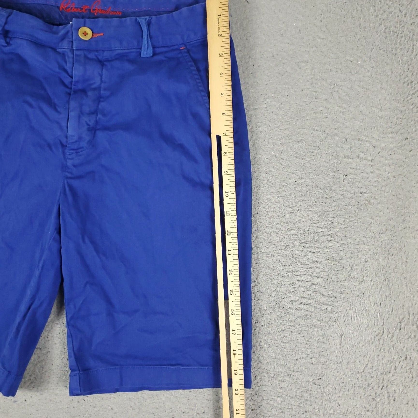 Robert Graham Robert Graham Chino Shorts Mens Size 30 Blue Casual Flat Front Regular Fit Size US 30 / EU 46 - 4 Thumbnail