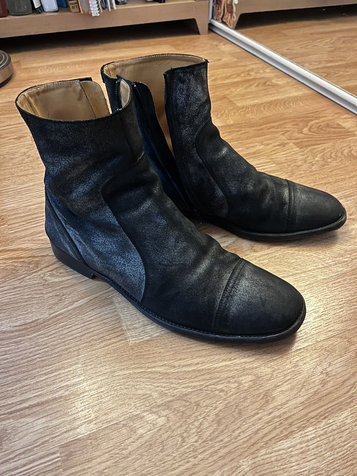 image of Avant Garde x Maison Margiela Side Zip Boots in Black, Men's (Size 8)