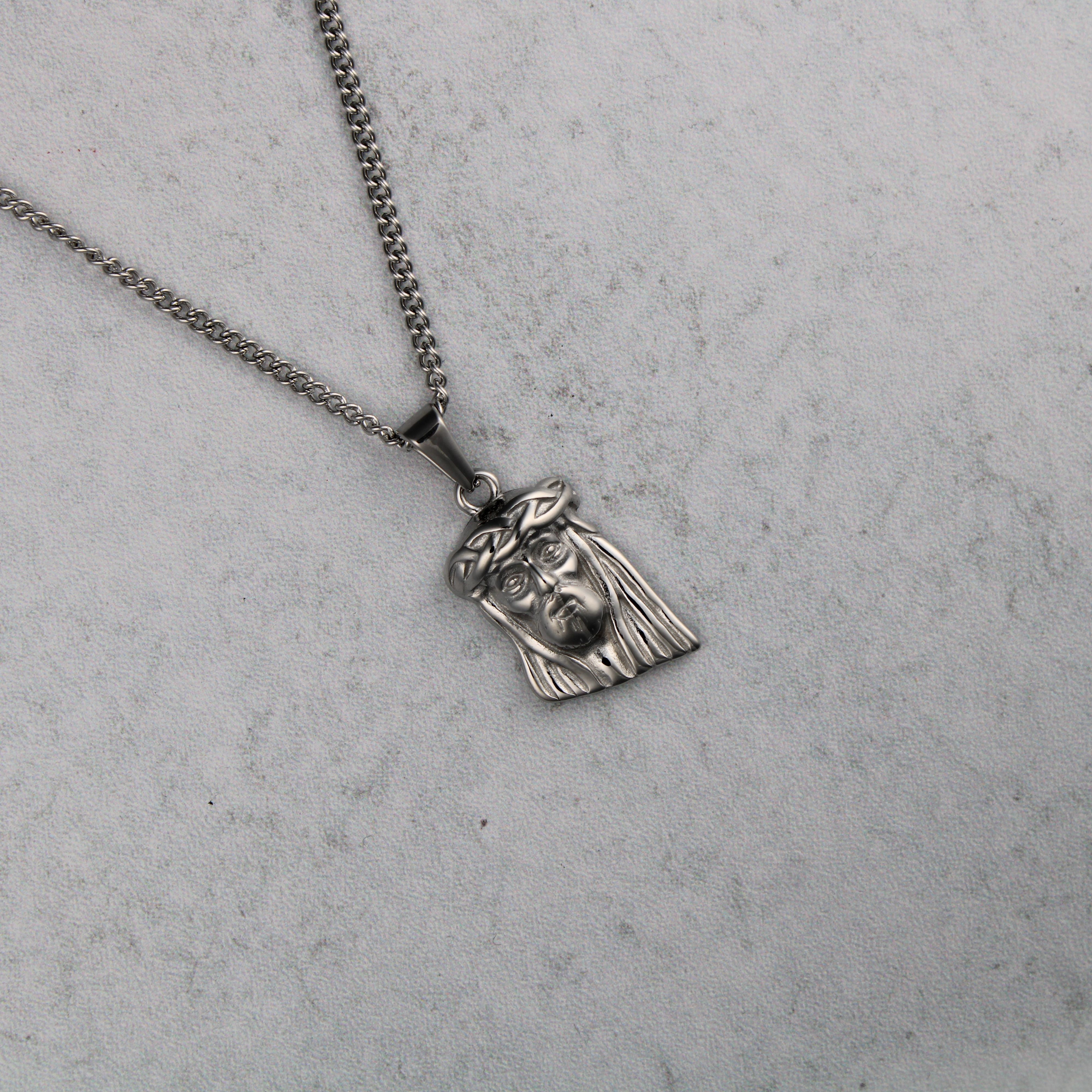 Jewelry Silver Jesus Piece Pendant Chain Necklace Size ONE SIZE - 3 Thumbnail