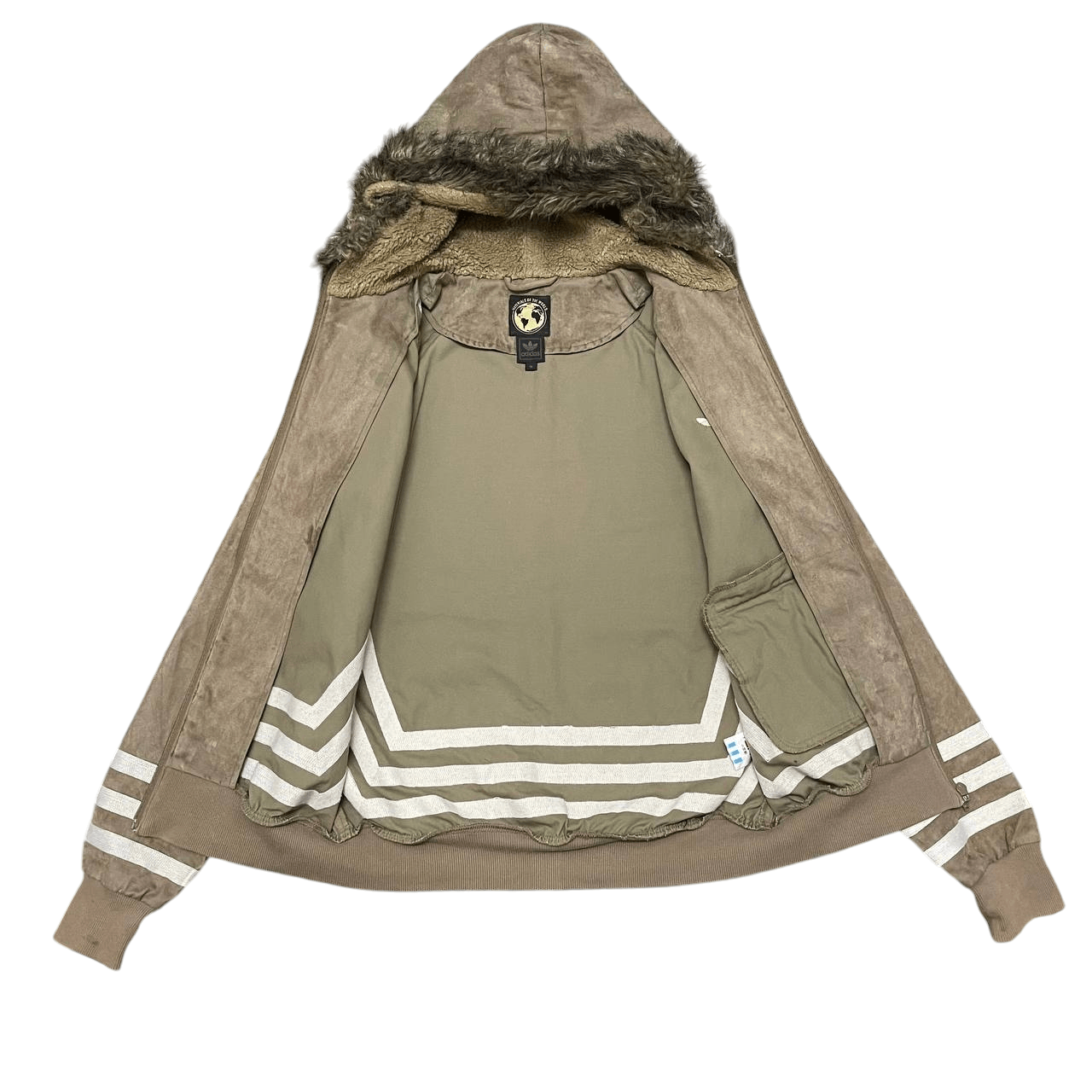 Adidas Vintage Adidas Fur Hooded Jacket Size US M / EU 48-50 / 2 - 7 Thumbnail