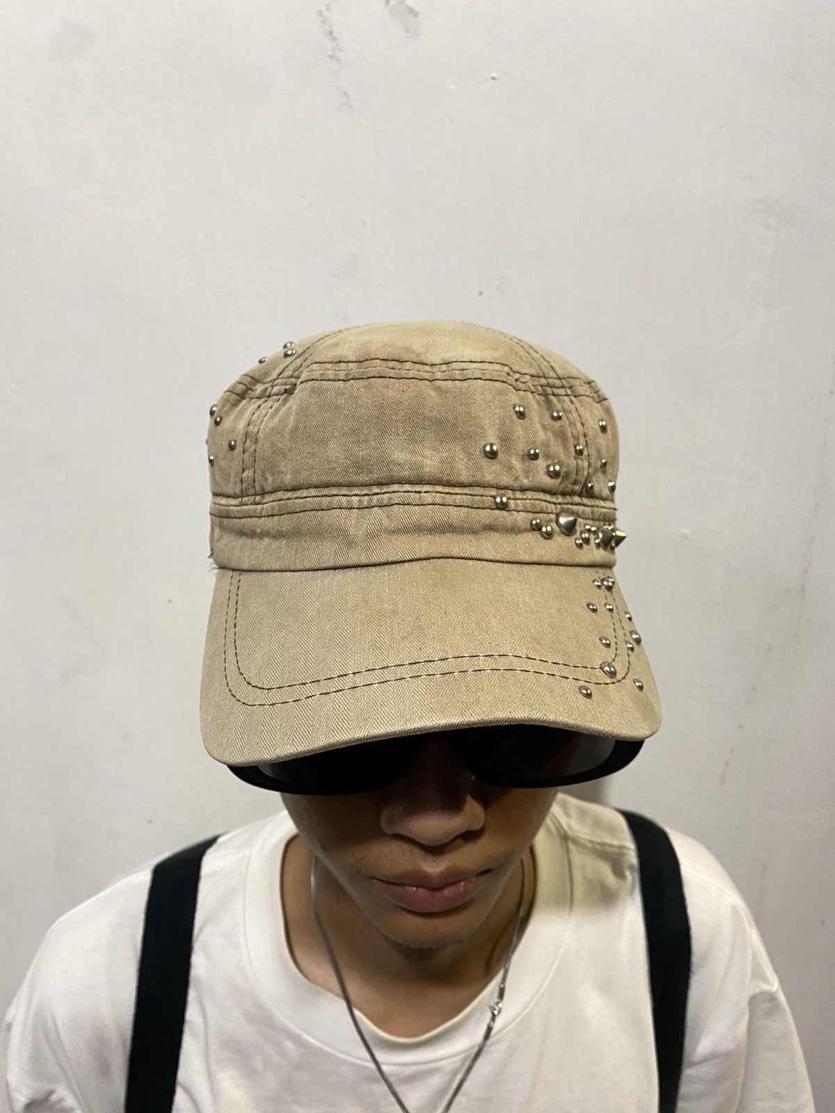 If Six Was Nine × Japanese Brand × Le Grande Bleu (L.G.B.) Unknown Y2K Studded Patrol Cap Size ONE SIZE - 9 Thumbnail