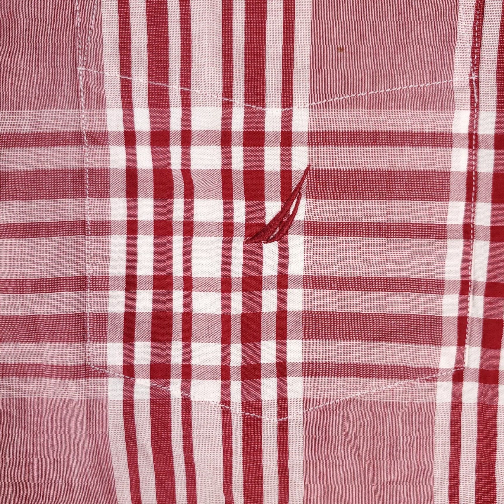 Nautica Nautica Plaid Button-Up Shirt Mens XL Short Sleeve Red Casual Modern Size US XL / EU 56 / 4 - 2 Thumbnail
