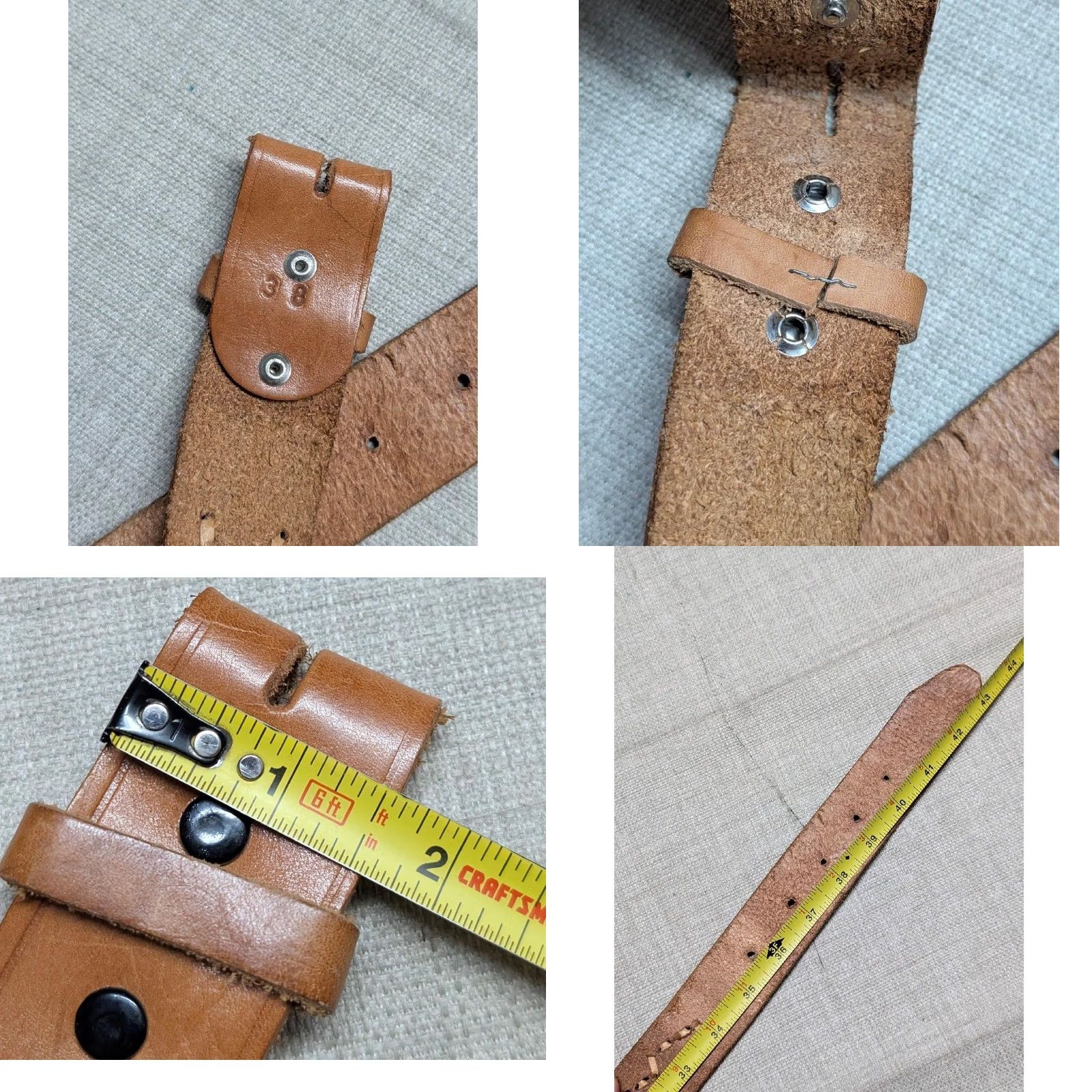 Vintage VINTAGE handcrafted tooled leather Western Belt 38 Mens Brown Weave Hippie 1970s Cowboy Boho Western Belt Mens Size 38 - 8 Thumbnail
