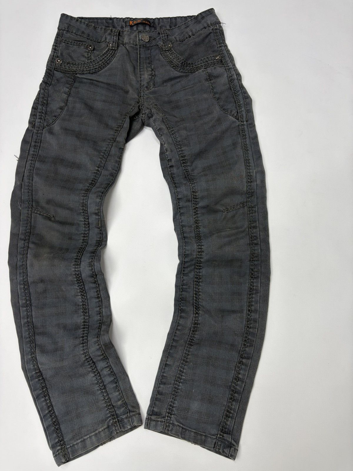 If Six Was Nine Vintage Diesel D&G Style Y2K Biker Panel Denim Jeans Grey Size US 32 / EU 48 - 2 Thumbnail
