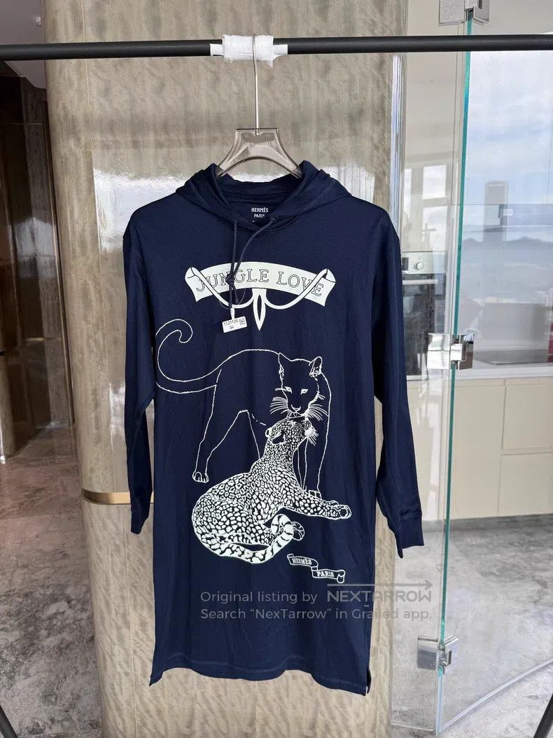 Hermes Hermes Leopard print hooded sweatshirt dress Size XXS / US 00 / IT 34 - 1 Thumbnail