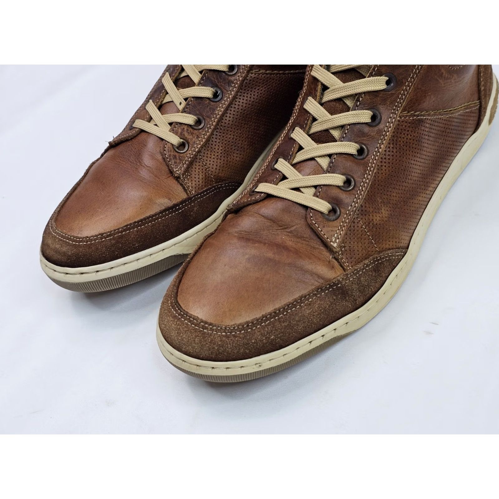Bullboxer Bullboxer Laytone Hand Made Leather Ankle Boot Sneaker Mid Top Men 11 Brown Size US L / EU 52-54 / 3 - 5 Thumbnail