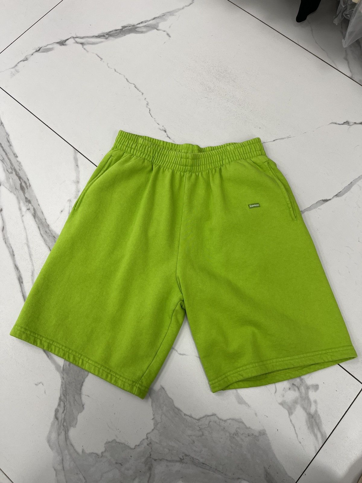 Supreme Supreme Overdyed Small Box Sweatshort "Lime" Size US 30 / EU 46 - 1 Thumbnail