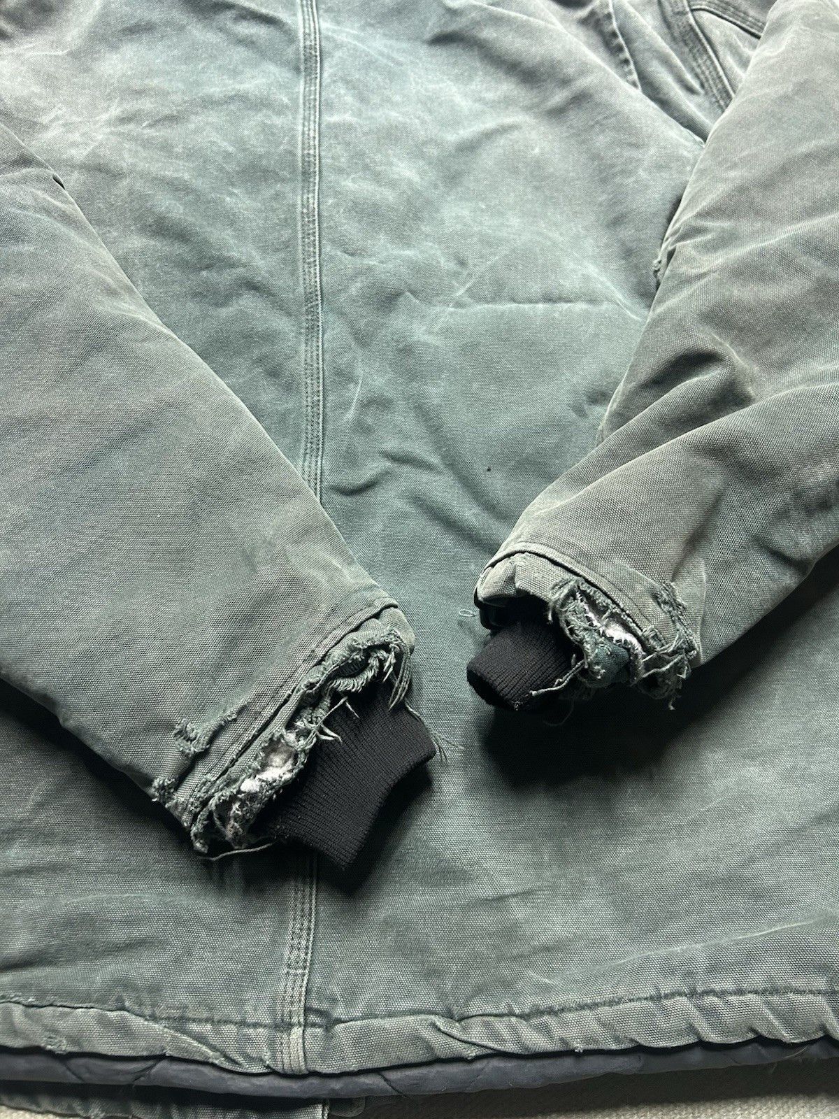 Vintage Vtg Carhartt J22 HTG Arctic Work Jacket Hunter Green Fade XL Size US XL / EU 56 / 4 - 8 Thumbnail