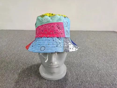 Japanese Brand Bandana Paisley Patchwork Pattern Bucket Hat Multicolor Size ONE SIZE - 4 Thumbnail